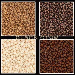 Rocailles bruin - beige maat 8 en 11